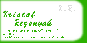 kristof rezsnyak business card